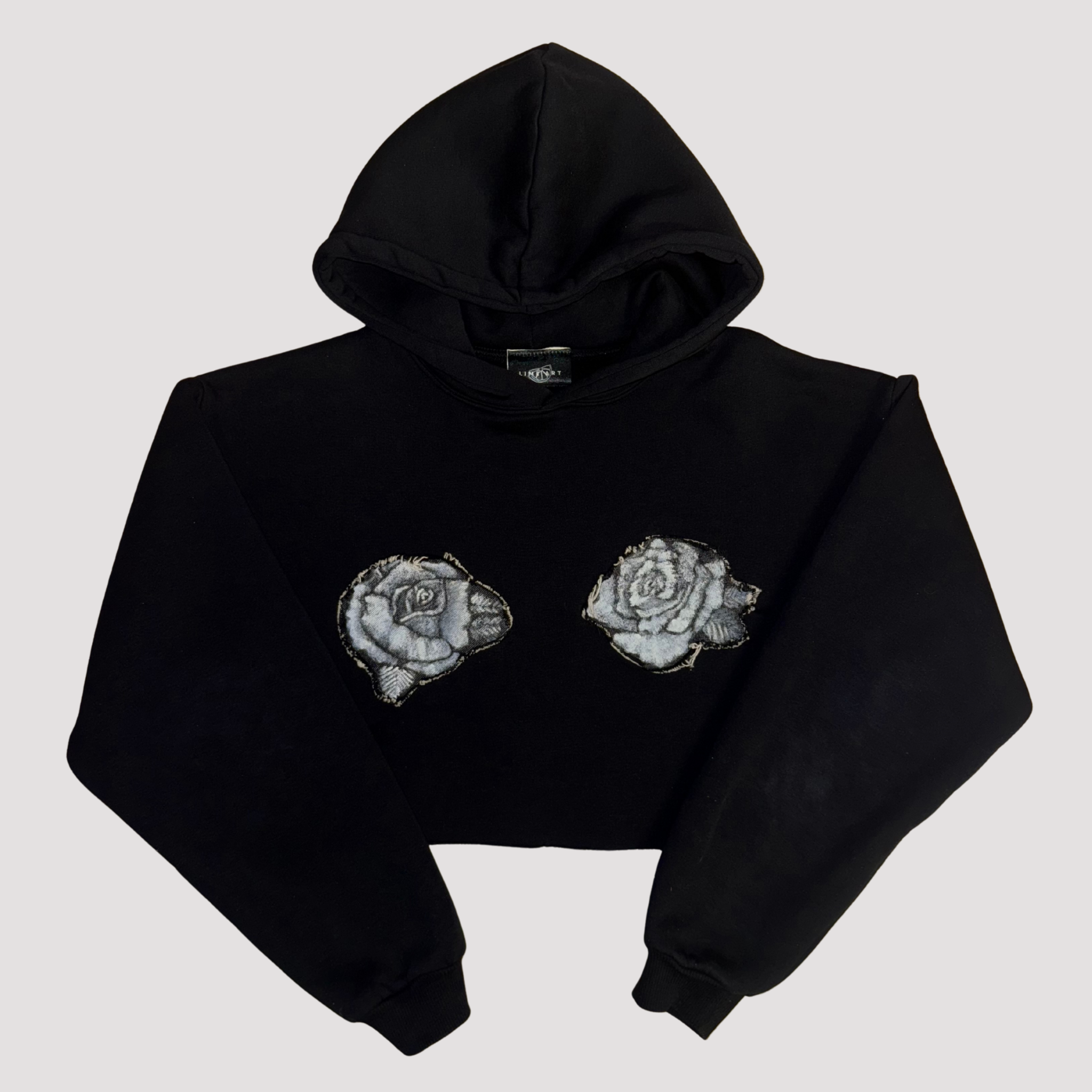 Felpa Crop Rose Bianche