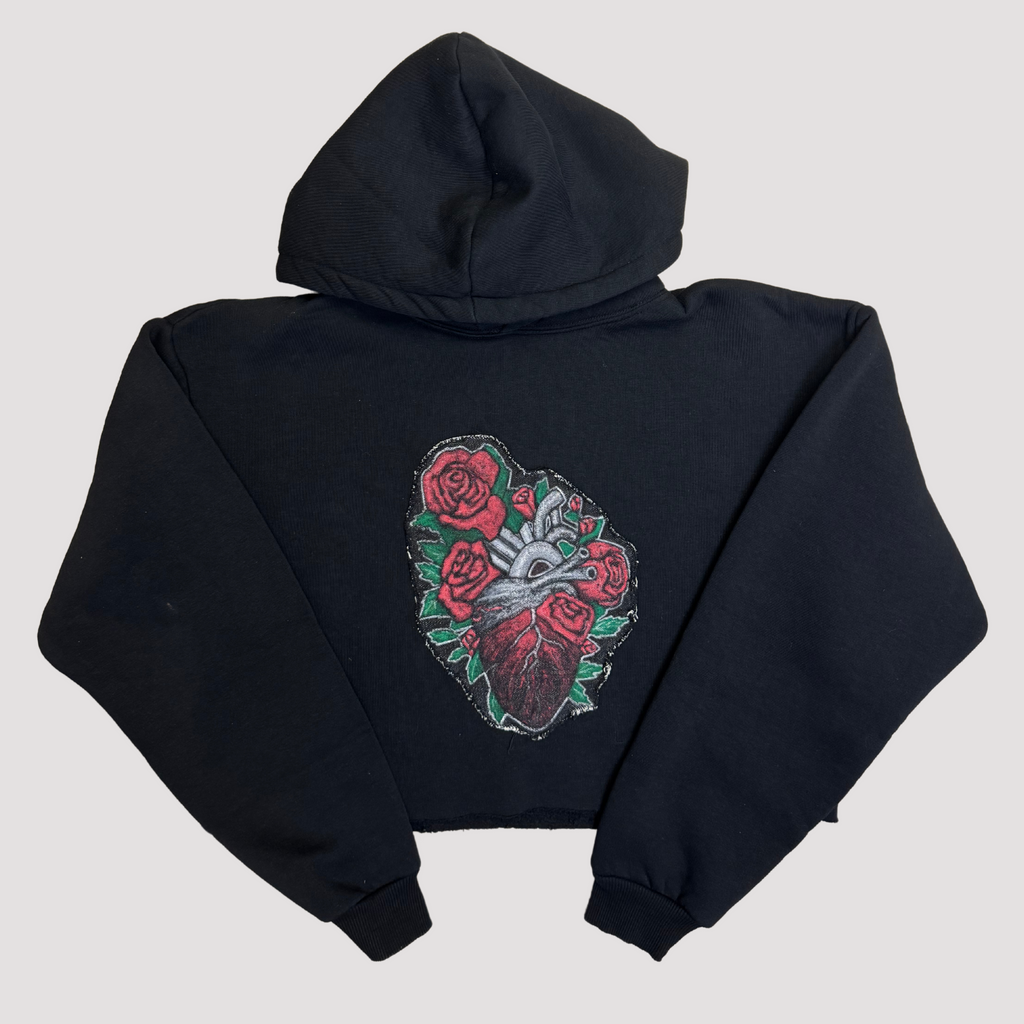 Felpa Crop Rosa del Cuore
