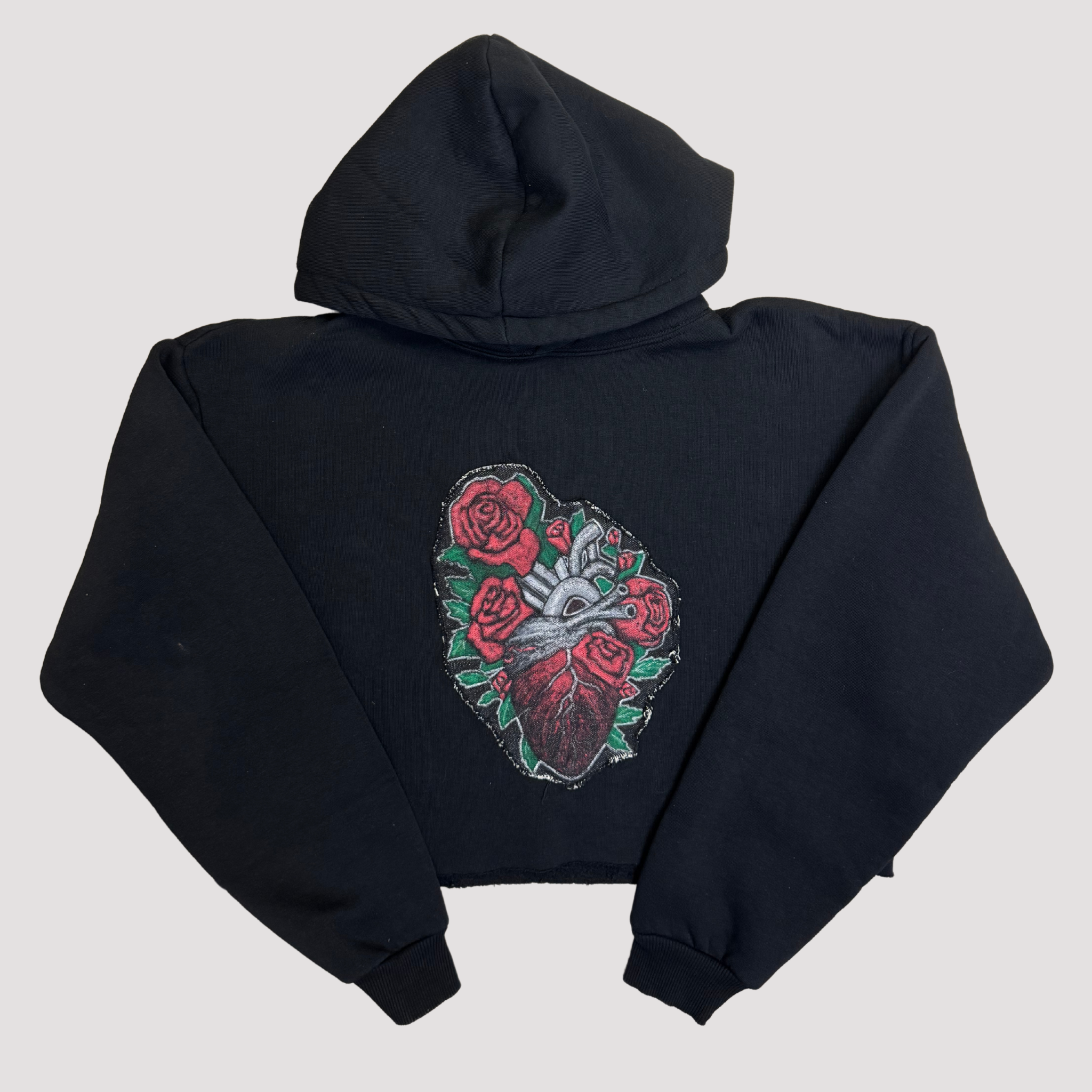 Felpa Crop Rosa del Cuore