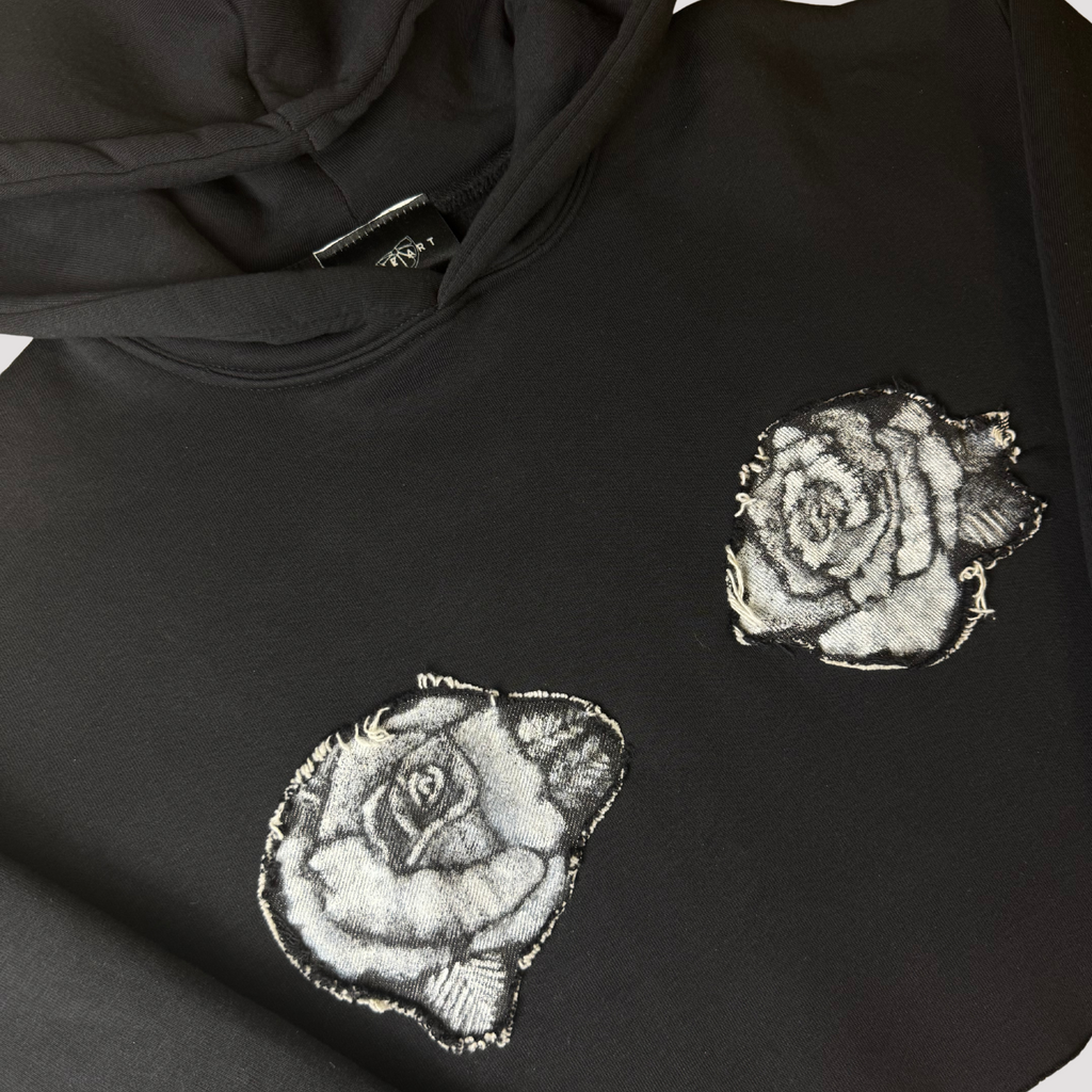 Felpa Crop Rose Bianche